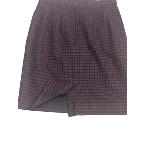 VTG Wool Plaid Pencil Skirt With Back Vent & Back Zipper SZ 6P-S Made in the USA - Picture 6 of 10
